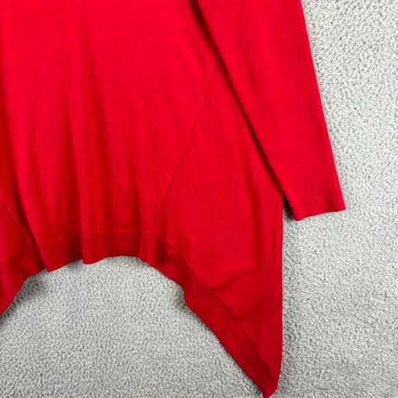 Chicos Featherweight Turtleneck Tunic Sweater Large Cashmere Blend Assymetrical - Picture 4 of 10